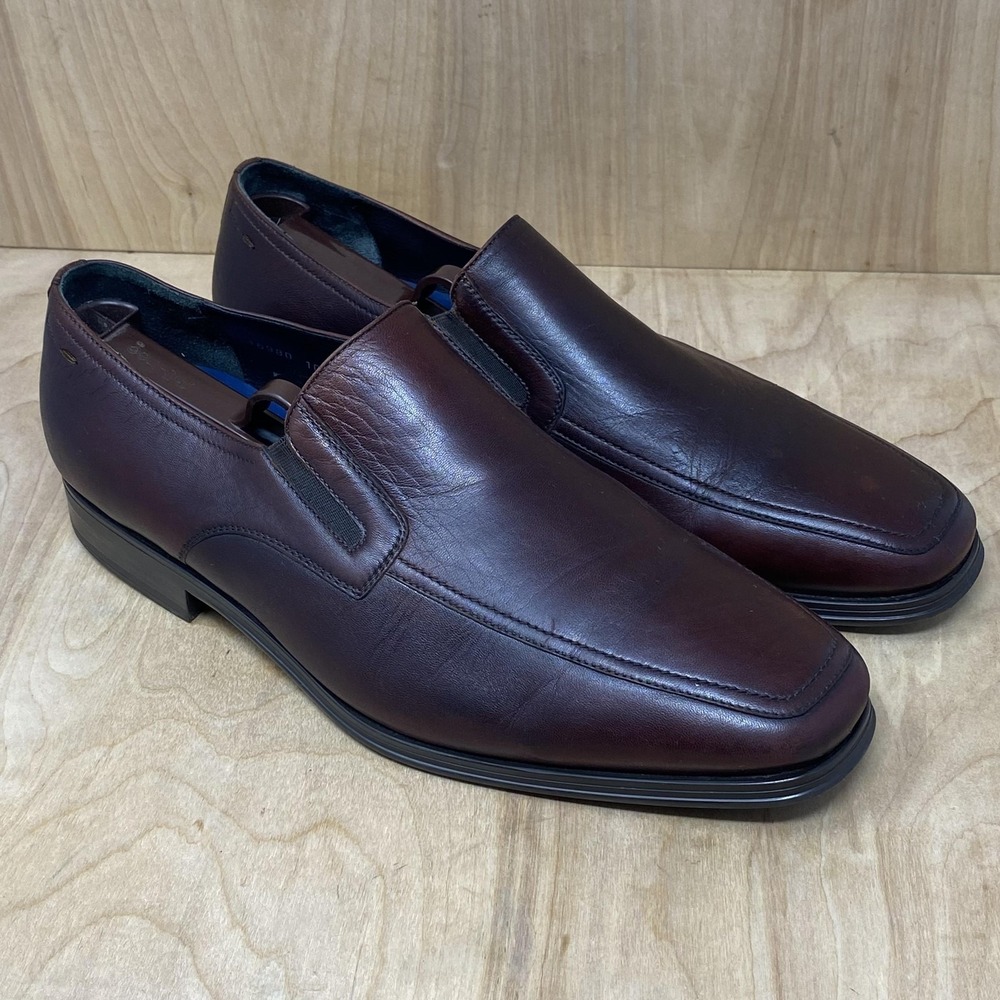 Magnanni Linea Merino Loafers Mens Size 10.5 W Burgundy Leather Slip-On Dress